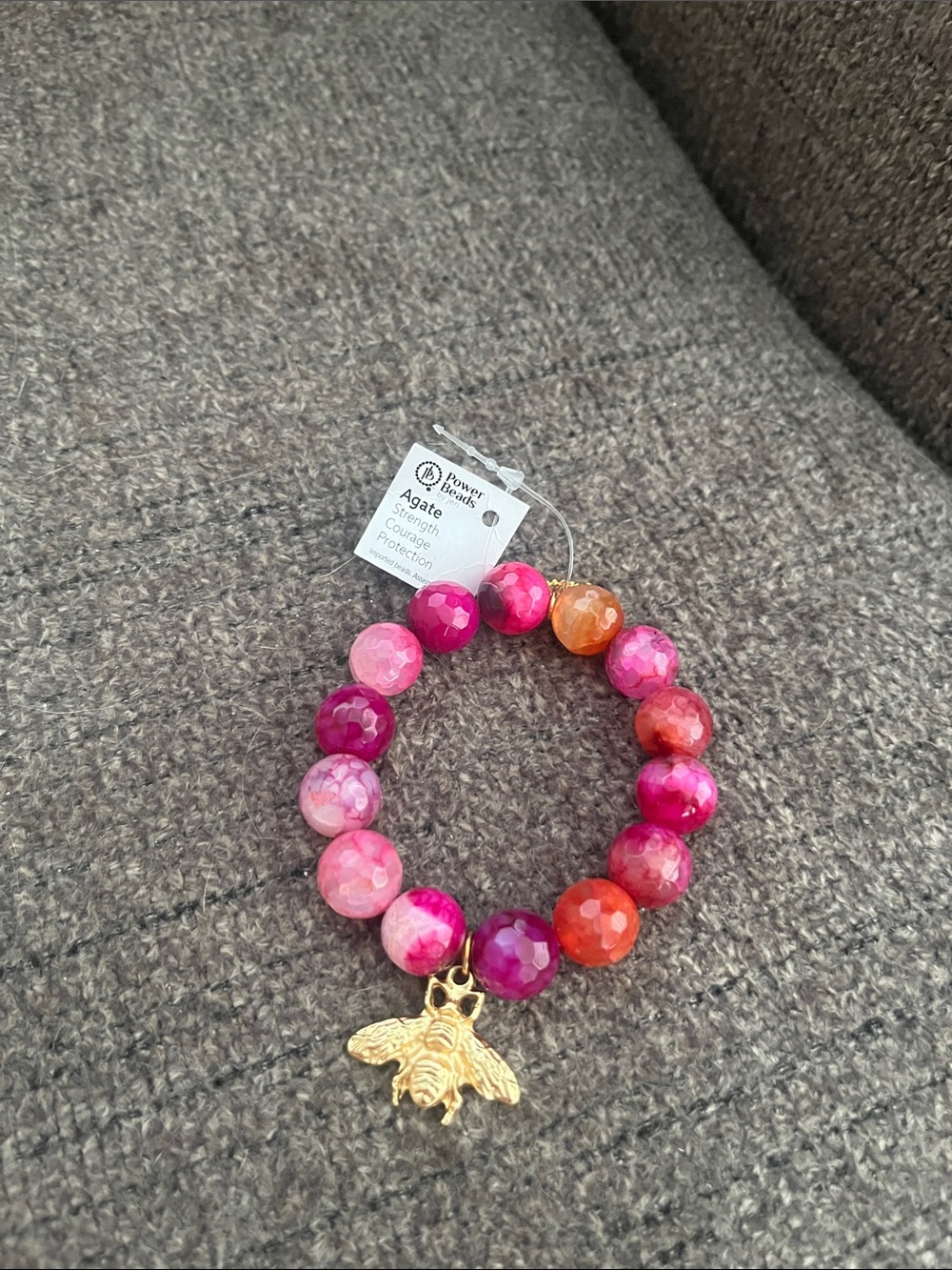 Lovers + Friends Faceted Agate Bead Bracelet - Pink